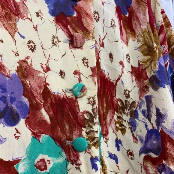 DROOPY & BROWNS Vintage 80s rare floral tie side blouse top one size 12-16 - Picture 4 of 6